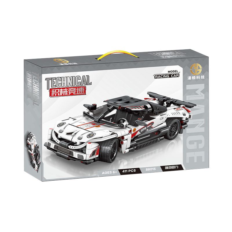 MANGE TECHNOLOGY 88015 non  APOCALYPSE GTR LÙI XE bộ đồ chơi xếp lắp ráp ghép mô hình  PORSCHE 9FF GT9-R Kỹ Thuật Công Nghệ Cao Mô Hình Phương Tiện 411 khối