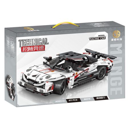 MANGE TECHNOLOGY 88015 non  APOCALYPSE GTR LÙI XE bộ đồ chơi xếp lắp ráp ghép mô hình  PORSCHE 9FF GT9-R Kỹ Thuật Công Nghệ Cao Mô Hình Phương Tiện 411 khối