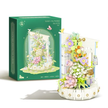 WEIGHT 6010 non  HOA NỞ VEN SÔNG bộ đồ chơi xếp lắp ráp ghép mô hình Flowers WHEN FLOWERS 632 khối