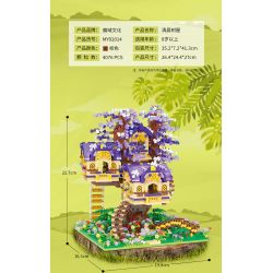 MOYU BLOCK MY92015 92015 non  NGÔI NHÀ TRÊN CÂY YÊU TINH bộ đồ chơi xếp lắp ráp ghép mô hình Modular Buildings ELF TREE HOUSE Mô Hình Nhà Cửa 3308 khối