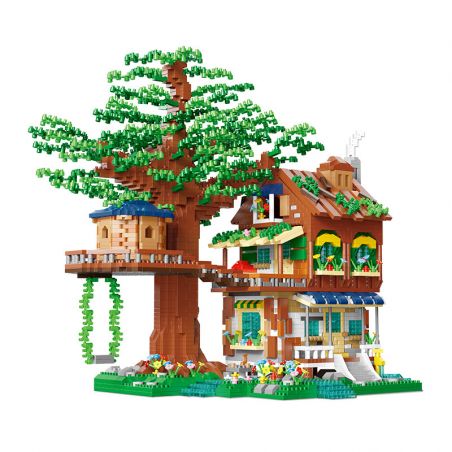 MOYU BLOCK MY92014 92014 non  NHÀ CÂY BUỔI SÁNG bộ đồ chơi xếp lắp ráp ghép mô hình Modular Buildings TREE HOUSE Mô Hình Nhà Cửa 4076 khối