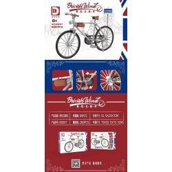DK 80007 non  NGƯỜI ANH ĐƯỜNG XE ĐẠP tỷ lệ 1:5 bộ đồ chơi xếp lắp ráp ghép mô hình  BRITISH WIND Kỹ Thuật Công Nghệ Cao Mô Hình Phương Tiện 280 khối