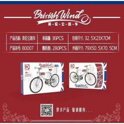 DK 80007 non  NGƯỜI ANH ĐƯỜNG XE ĐẠP tỷ lệ 1:5 bộ đồ chơi xếp lắp ráp ghép mô hình  BRITISH WIND Kỹ Thuật Công Nghệ Cao Mô Hình Phương Tiện 280 khối