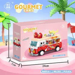 WEIGHT 2122 non  BỮA TIỆC TRÊN BÃI BIỂN bộ đồ chơi xếp lắp ráp ghép mô hình GOURMET CARS 624 khối
