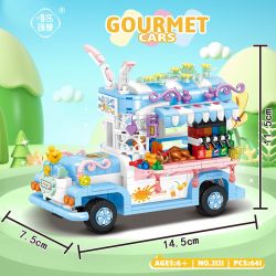 WEIGHT 2121 non  THỎ ĐÓI QUÁ bộ đồ chơi xếp lắp ráp ghép mô hình GOURMET CARS 641 khối