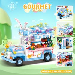 WEIGHT 2121 non  THỎ ĐÓI QUÁ bộ đồ chơi xếp lắp ráp ghép mô hình GOURMET CARS 641 khối