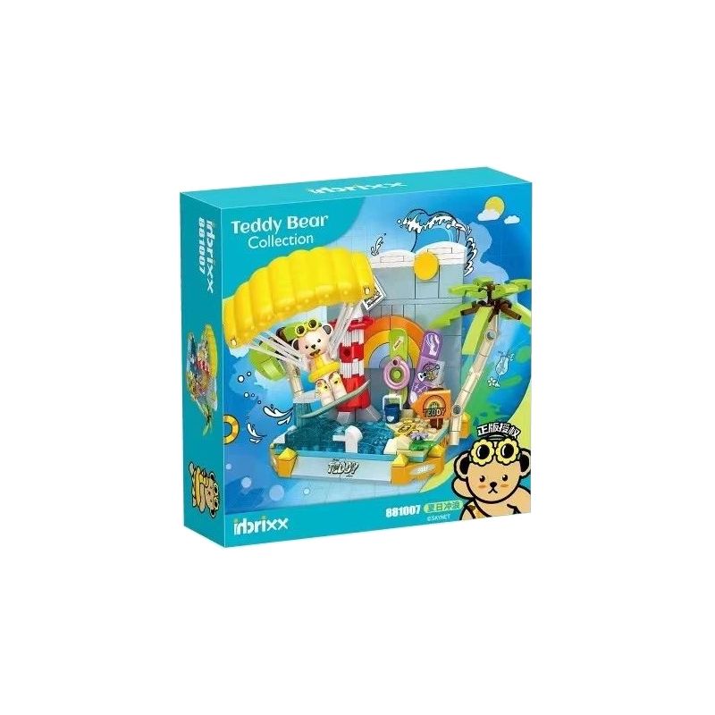INBRIXX 881007 non  LƯỚT SÓNG MÙA HÈ bộ đồ chơi xếp lắp ráp ghép mô hình TEDDY BEAR