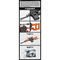 Kazi KY88005 88005 non  SÚNG MÁY HẠNG NẶNG GATLING 8 TỔ HỢP bộ đồ chơi xếp lắp ráp ghép mô hình Gun MILITARY 440 khối