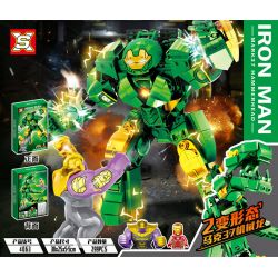 SX 4063 non  THỢ MÁY HULK bộ đồ chơi xếp lắp ráp ghép mô hình Marvel Super Heroes IRON MAN MARK 37 HAMMERHEAD Siêu Anh Hùng Marvel 299 khối