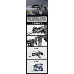 Kazi KY88005 88005 non  SÚNG MÁY HẠNG NẶNG GATLING 8 TỔ HỢP bộ đồ chơi xếp lắp ráp ghép mô hình Gun MILITARY 440 khối