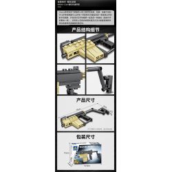 Kazi KY88005 88005 non  SÚNG MÁY HẠNG NẶNG GATLING 8 TỔ HỢP bộ đồ chơi xếp lắp ráp ghép mô hình Gun MILITARY 440 khối