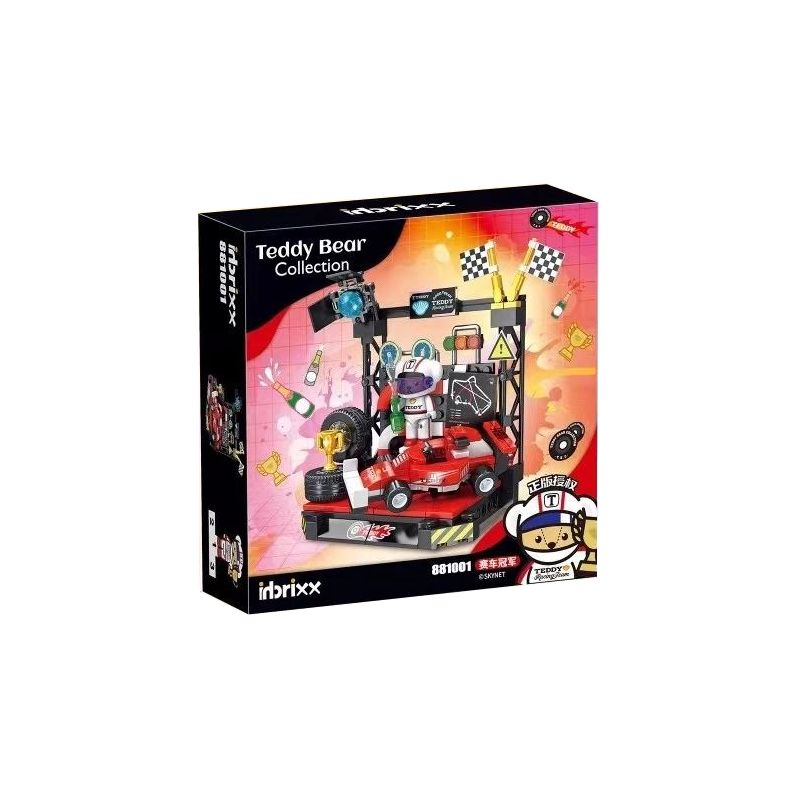INBRIXX 881001 non  NHÀ VÔ ĐỊCH ĐUA XE bộ đồ chơi xếp lắp ráp ghép mô hình TEDDY BEAR