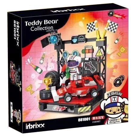 INBRIXX 881001 non  NHÀ VÔ ĐỊCH ĐUA XE bộ đồ chơi xếp lắp ráp ghép mô hình TEDDY BEAR