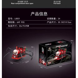 拓乐 L8001 8001 non  ĐOÀN TÀU CHARLES LÙI TOA bộ đồ chơi xếp lắp ráp ghép mô hình Mini Racing Pacemaker SPIDER MONSTER TRAIN CHARLES Đua Xe Mini 649 khối