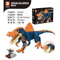 FORANGE FC6207 6207 non  KHỦNG LONG SPINOSAURUS bộ đồ chơi xếp lắp ráp ghép mô hình Dino 1973 khối