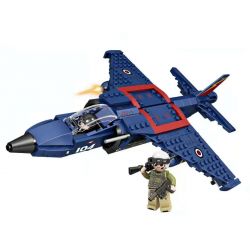 FORANGE FC4104 4104 non  MÁY BAY CHIẾN ĐẤU bộ đồ chơi xếp lắp ráp ghép mô hình OVERLORD WEAPON HARRIER JET 310 khối