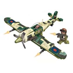 FORANGE FC4103 4103 non  NGỌN LỬA bộ đồ chơi xếp lắp ráp ghép mô hình OVERLORD WEAPON SPITFIRE 331 khối