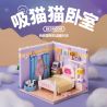 WEKKI 506112 non  MÚT PHÒNG NGỦ MÈO bộ đồ chơi xếp lắp ráp ghép mô hình ONE ROOM KITTY'S BEDROOM 422 khối