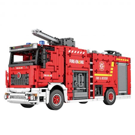 REOBRIX 22008 non  XE CỨU HỎA bộ đồ chơi xếp lắp ráp ghép mô hình  FIRE LADDER TRUCK Kỹ Thuật Công Nghệ Cao Mô Hình Phương Tiện 2888 khối