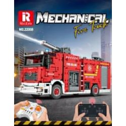 REOBRIX 22008 non  XE CỨU HỎA bộ đồ chơi xếp lắp ráp ghép mô hình  FIRE LADDER TRUCK Kỹ Thuật Công Nghệ Cao Mô Hình Phương Tiện 2888 khối