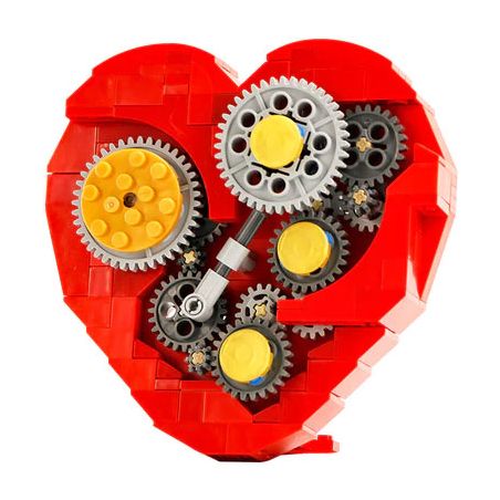 REBRICKABLE MOC-4453 4453 MOC4453 non  ĐỒNG HỒ CƠ TRÁI TIM bộ đồ chơi xếp lắp ráp ghép mô hình Creator CLOCKWORK HEART Sáng Tạo 182 khối