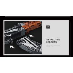 REOBRIX 77005 non  SÚNG TRƯỜNG TẤN CÔNG AK-47 bộ đồ chơi xếp lắp ráp ghép mô hình Gun AK-47 ASSAULT RIFLE 1366 khối