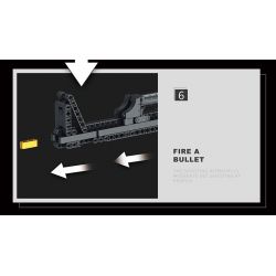 REOBRIX 77005 non  SÚNG TRƯỜNG TẤN CÔNG AK-47 bộ đồ chơi xếp lắp ráp ghép mô hình Gun AK-47 ASSAULT RIFLE 1366 khối