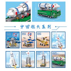 ZHEGAO QL0288 0288 non  TÊN LỬA LONG MARCH 6 bộ đồ chơi xếp lắp ráp ghép mô hình China Aerospace Museum AEROSPACE LONG MARCH 6 764 khối