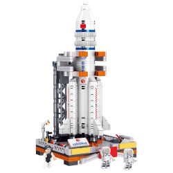 ZHEGAO QL0285 0285 non  TÊN LỬA ĐẨY TRƯỜNG CHINH 5 THÁNG 3 bộ đồ chơi xếp lắp ráp ghép mô hình China Aerospace Museum AEROSPACE LONG MARCH 5 471 khối