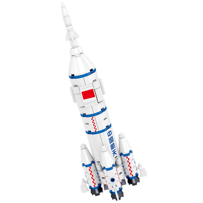 ZHEGAO QL0284 0284 non  TÊN LỬA TRƯỜNG CHINH 2F bộ đồ chơi xếp lắp ráp ghép mô hình China Aerospace Museum AEROSPACE LONG MARCH 2F 438 khối