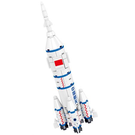 ZHEGAO QL0284 0284 non  TÊN LỬA TRƯỜNG CHINH 2F bộ đồ chơi xếp lắp ráp ghép mô hình China Aerospace Museum AEROSPACE LONG MARCH 2F 438 khối