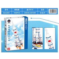 ZHEGAO QL0284 0284 non  TÊN LỬA TRƯỜNG CHINH 2F bộ đồ chơi xếp lắp ráp ghép mô hình China Aerospace Museum AEROSPACE LONG MARCH 2F 438 khối