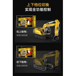 CADA DOUBLEE C61082 61082 non  MÁY XÚC ĐẦY ĐỦ CHỨC NĂNG 1:20 tỷ lệ 1:20 bộ đồ chơi xếp lắp ráp ghép mô hình  REMOTE CONTROL EXCAVATOR Kỹ Thuật Công Nghệ Cao Mô Hình Phương Tiện 1702 khối