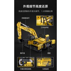 CADA DOUBLEE C61082 61082 non  MÁY XÚC ĐẦY ĐỦ CHỨC NĂNG 1:20 tỷ lệ 1:20 bộ đồ chơi xếp lắp ráp ghép mô hình  REMOTE CONTROL EXCAVATOR Kỹ Thuật Công Nghệ Cao Mô Hình Phương Tiện 1702 khối