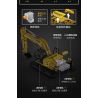 CADA DOUBLEE C61082 61082 non  MÁY XÚC ĐẦY ĐỦ CHỨC NĂNG 1:20 tỷ lệ 1:20 bộ đồ chơi xếp lắp ráp ghép mô hình  REMOTE CONTROL EXCAVATOR Kỹ Thuật Công Nghệ Cao Mô Hình Phương Tiện 1702 khối