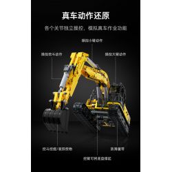 CADA DOUBLEE C61082 61082 non  MÁY XÚC ĐẦY ĐỦ CHỨC NĂNG 1:20 tỷ lệ 1:20 bộ đồ chơi xếp lắp ráp ghép mô hình  REMOTE CONTROL EXCAVATOR Kỹ Thuật Công Nghệ Cao Mô Hình Phương Tiện 1702 khối