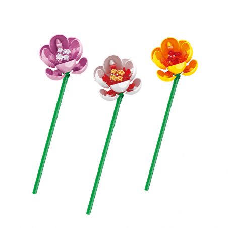 BALODY 20094 non  HOA DÂM BỤT bộ đồ chơi xếp lắp ráp ghép mô hình Flowers 76 khối
