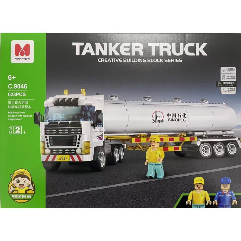 MAGIC VIGOUR C.9046 .9046 non  LẮP RÁP XE BỒN TÙY CHỈNH MAGIC HUAHUO bộ đồ chơi xếp lắp ráp ghép mô hình Racers TANKER TRUCK Đua Tốc Độ 623 khối