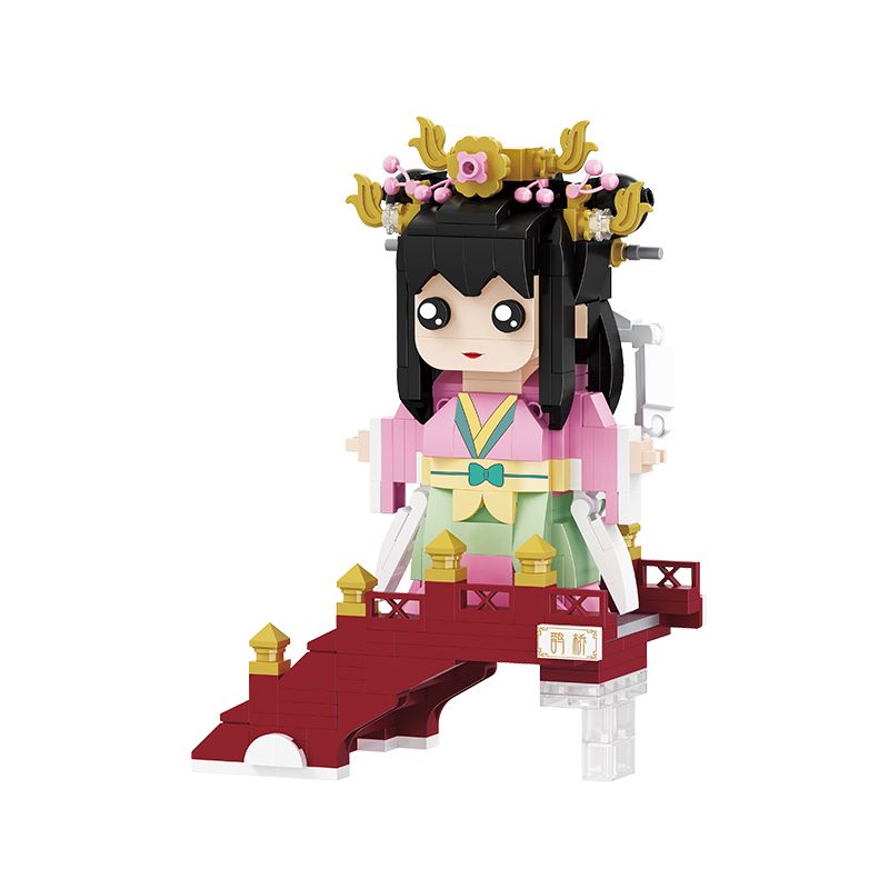 BALODY 20063 non  VĂN HÓA DÂN GIAN CÔ GÁI THỢ DỆT bộ đồ chơi xếp lắp ráp ghép mô hình Brickheadz Nhân Vật Đầu To 419 khối