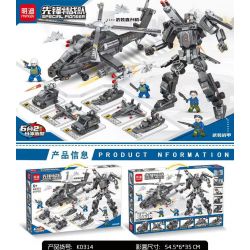 MINGDI LEIBAO K0314 0314 non  MÁY BAY TRỰC THĂNG QUÂN SỰ bộ đồ chơi xếp lắp ráp ghép mô hình SPECIAL PIONEER 674 khối