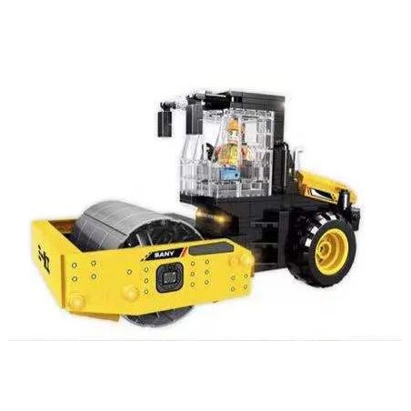 SANY C0624 0624 non  TRỤC LĂN bộ đồ chơi xếp lắp ráp ghép mô hình City COMPACTOR SMOOTH ROLLER DRUM Thành Phố 415 khối