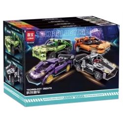LEIBAO 8326 non  4 LOẠI XE THỂ THAO CÔNG NGHỆ CAO bộ đồ chơi xếp lắp ráp ghép mô hình  Kỹ Thuật Công Nghệ Cao Mô Hình Phương Tiện