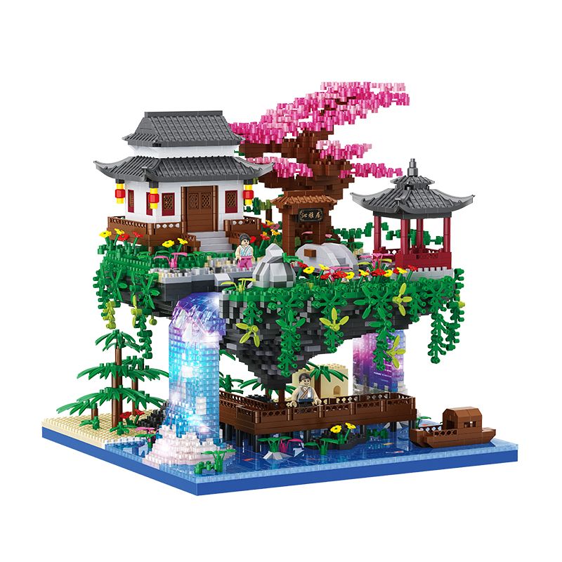 BALODY 16260 non  AO HOA ĐÀO bộ đồ chơi xếp lắp ráp ghép mô hình 3320 khối