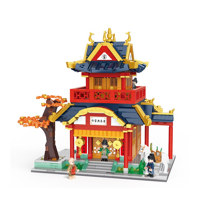 BALODY 21020 non  CỬA HÀNG CẦM ĐỒ BAIHUFANG RONGCHANG bộ đồ chơi xếp lắp ráp ghép mô hình Chinatown Khu Phố Tàu 1809 khối