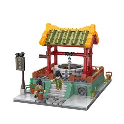 BALODY 21018 non  GIẾNG BAIHUFANG TAOGONG bộ đồ chơi xếp lắp ráp ghép mô hình Chinatown Khu Phố Tàu 483 khối