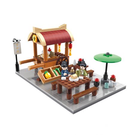 BALODY 21006 non  GIAN HÀNG HUYỀN VŨ PHƯỜNG HỒ BĂNG bộ đồ chơi xếp lắp ráp ghép mô hình Chinatown Khu Phố Tàu 359 khối