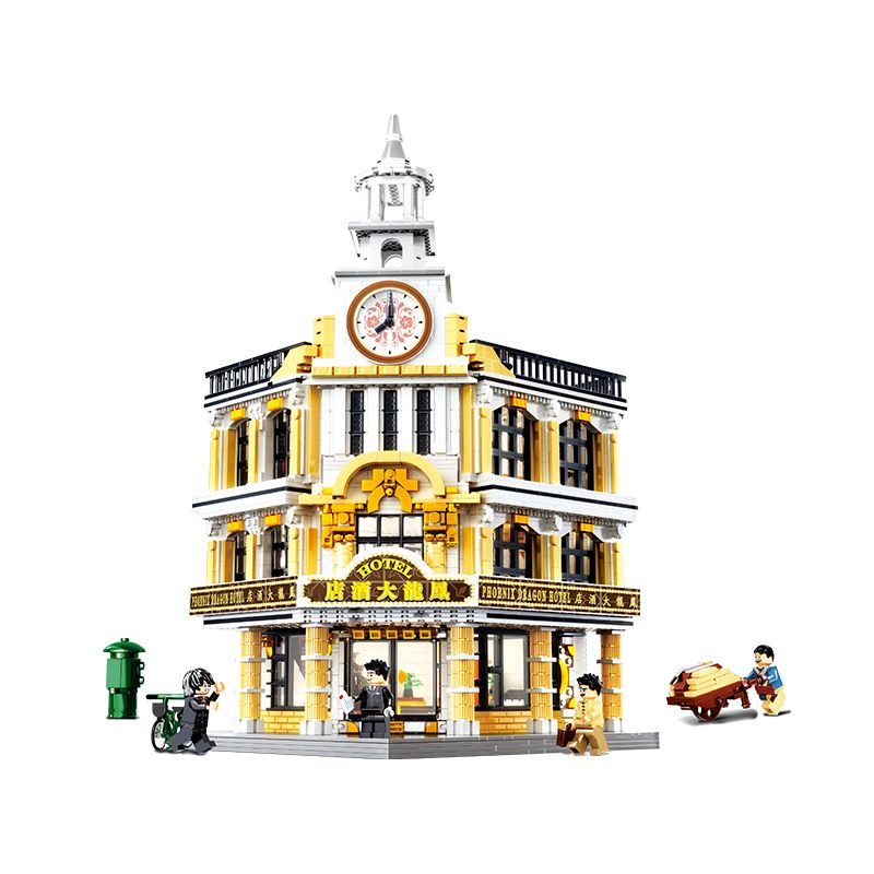 BALODY 21025 non  KHÁCH SẠN LỚN bộ đồ chơi xếp lắp ráp ghép mô hình 3824 khối