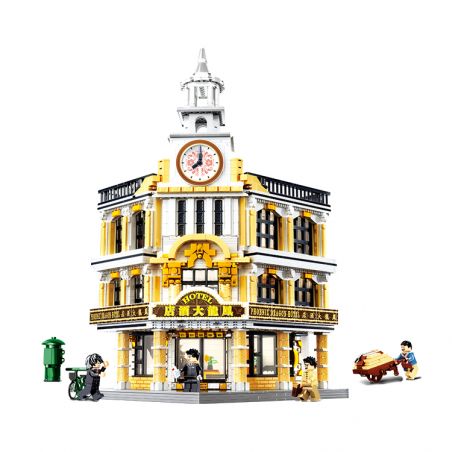 BALODY 21025 non  KHÁCH SẠN LỚN bộ đồ chơi xếp lắp ráp ghép mô hình 3824 khối