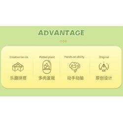 MOYU BLOCK MY87005 87005 non  NGÔN NGỮ BÍ MẬT MỌNG NƯỚC bộ đồ chơi xếp lắp ráp ghép mô hình SUCCULENT SECRET 407 khối