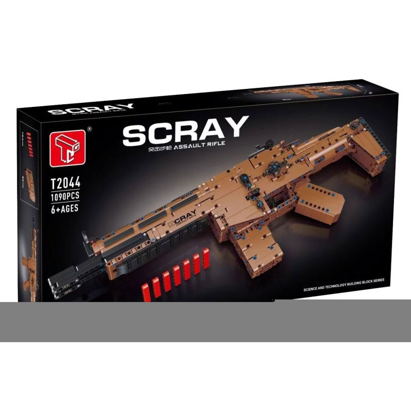 TA GAOLE T2044 2044 non  SÚNG TRƯỜNG TẤN CÔNG SCRAY bộ đồ chơi xếp lắp ráp ghép mô hình Gun SCAR ASSAULT RIFLE 1090 khối